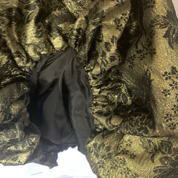 VTG 80s Positively Ellyn Black Velvet Gold Strapless Party Bubble Dress Sz. 8 - Picture 10 of 13